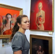 Visitors to the exhibition