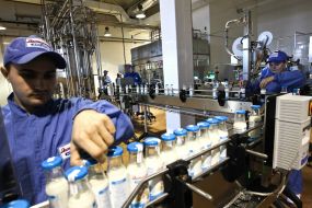 Workers of milk factory