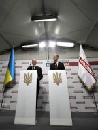 Aleksandr Turchinov and  Arseniy Yatsenyuk