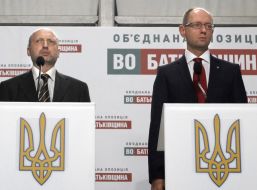 Aleksandr Turchinov and  Arseniy Yatsenyuk