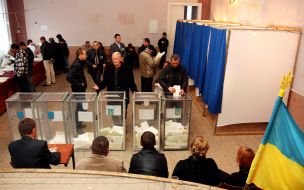 Observers monitor the voting process