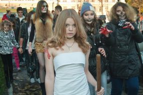 Participants of celebration of Halloween