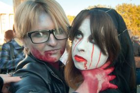 Participants of celebration of Halloween