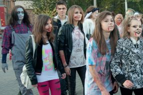 Participants of celebration of Halloween
