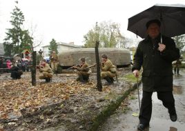 The participants of the military historical reconstruction
