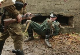 The participants of the military historical reconstruction