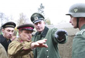 The participants of the military historical reconstruction