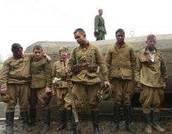 The participants of the military historical reconstruction