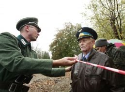 The participants of the military historical reconstruction