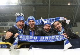 The fans of FС "Dnepr" (Dnepropetrovsk)