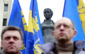 Arseniy Yatsenyuk and  Oleg Tyagnibik a