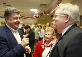 Petr Poroshenko, John Tefft and Mariella Tefft