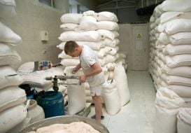 Sacks with a flour
