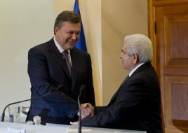 Dimitris Christofias and  Viktor Yanukovich