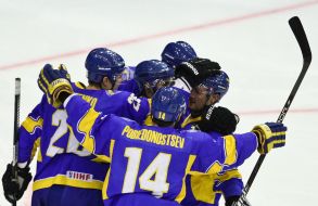 Players of the national team of Ukraine on hockey