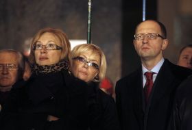 Arseniy Yatsenyuk, Lyudmila Denisova and Aleksandra Kuzhel