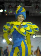 The model demonstrates clothes