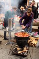 Woman preparing mulled wine