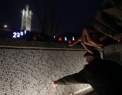 The memorial of memory of victims of golodomor in Ukraine