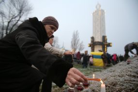 Participants of action to the devoted memory of victims of Golodomor