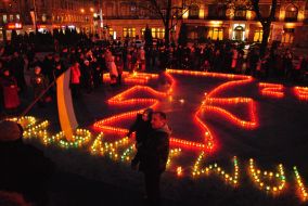Participants in events dedicated to the Holodomor victims
