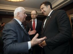 Leonid Kravchuk, Mikhail Saakashvili and Arseniy Yatsenyuk