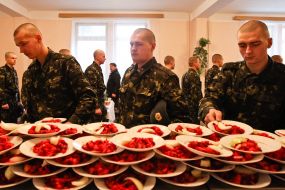 Soldiers in the dining room