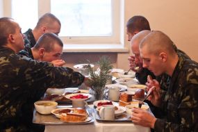 Soldiers in the dining room