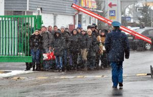 People at the new terminal