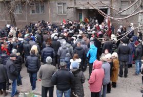 The participants of funeral ceremony