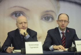 Aleksandr Turchinov and  Arseniy Yatsenyuk