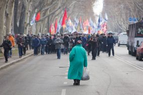 Participants of anti-fascist march