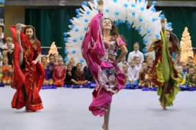 Участницы Международного турнира по художественной гимнастике