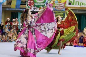 Участницы Международного турнира по художественной гимнастике