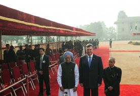 Viktor Yanukovych, Pranab Mukherjee and Manmohan Singha