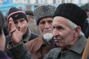 Участники митинга