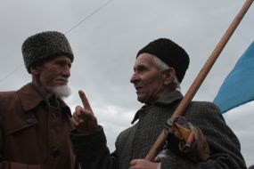 Участники митинга