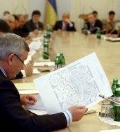 The plan of placing of people's deputies in the session hall of Ukainian parliament