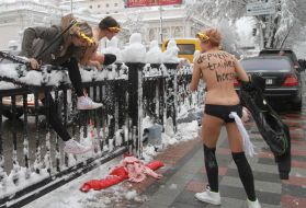 Activists of the women's movement FEMEN