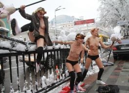 Activists of the women's movement FEMEN