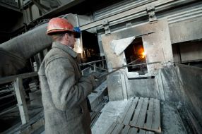 A worker at one of the shops of the plant