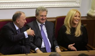 Igor Sharov, Sergey Grinevetskiy and Taisiya Povaliy