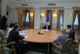 Nikolay Azarov gives interviews