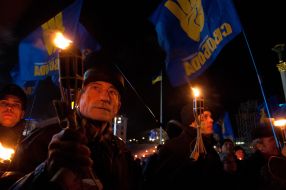 Participants of torch march