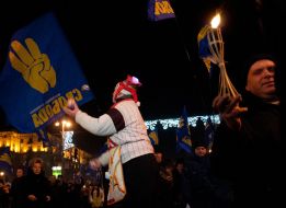 Participants of torch march