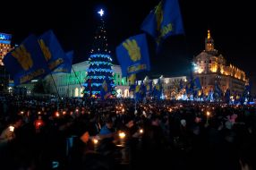 Participants of torch march