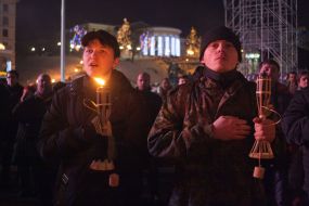 Participants of torch march