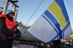 Raising the flag