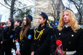 Participants of laying-on of flowers