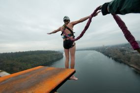 Man jumps from a bridge